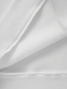 Manfinity Joysei Casual Loose Fit Long Sleeve Hoodie For Men, Ribbed Hem - White - View 8