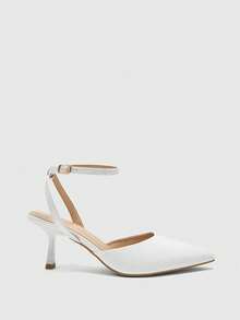 CUCCOO BIZCHIC Zapatos de tacón de punta elegantes y de moda para mujer, versátiles para ir al trabajo - Blanco - Ver 6