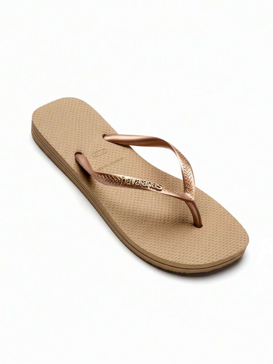 Havaianas Dép xỏ ngón nữ logo vuông màu vàng hồng 4148257.5282 - Vàng - Xem 1