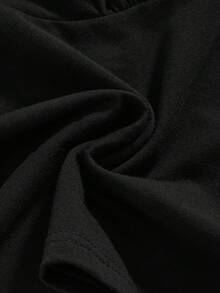 ROMWE Grunge Punk 性感暗黑朋克铆钉拼接女式吊带背心 - 黑色 - 查看 4