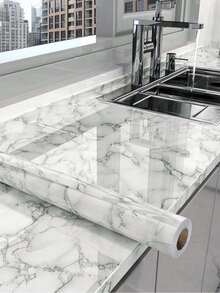1 Roll Marble Contact Paper Peel And Stick Countertops For Kitchen Waterproof Contact Paper For Desk Rose Pink Marble Countertop Covering Adhesive Vinyl Wrap Renter Friendly Wallpaper - Black and White - View 2