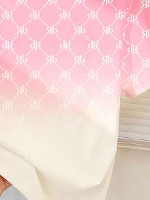 Resyla Y2K 时尚新款渐变色女式圆领宽松T恤 - 粉色 - 查看 4