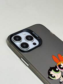 THE POWERPUFF GIRLS X SHEIN 1 Ốp lưng điện thoại cao cấp họa tiết hoa, bong bóng, mao lương, thiết kế thời trang chống rơi đơn giản, lỗ chính xác, quà tặng lễ hội Halloween và Giáng sinh, tương thích với iPhone 17/16/15/14/13/12/11 và Galaxy S25/24/23 - màu đen - Xem 7