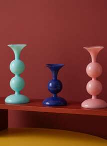 Joivida 1 Stück hochwertige und stimmungsvolle, retrofranzösische römische Säulen-Glaskerzenhalter, einfaches und modernes Gefäß, Zweifachnutzung, robuste Glasstruktur, geeignet für Heimdekoration, Hochzeit, Party und Tischmitte, Valentinstag, Ramadan-Fest - Verschiedenfarbig - Übersicht 8