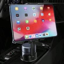 2-In-1 Adjustable Car Cup Holder Mount For Smartphones And Tablets – 360° Rotatable, Foldable, Universal Fit, ABS Material, Dashboard Installation, Hands-Free Navigation For All Devices, Car Accessories Compatible With IPhone, Android Phone, Gift For Birthday, Family, Friends Car Phone Holder - Black - View 7