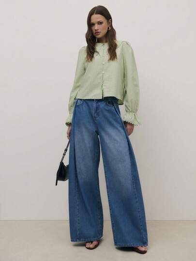 Nöista High-Waisted Wide-Leg Denim Pants Designed For Women's Spring Break Outfits Wardrobes, Offering A Relaxed Full-Length Silhouette That Combines Elegant Comfort With Modern Versatility; Perfect For Polished Spring Break Outfits Outfits, Festive Birthday Outfits For Women Clothes Gatherings, Elegant Looks And Seasonal Styling When Paired With Sweaters, Structured Jackets Or Refined Spring Break Outfits Blouses.