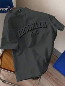 Manfinity Joysei Standard Fit Men's Short Sleeve T-Shirt In Dark Grey