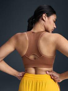 Powerista Áo ngực thể thao Racerback thoải mái không đường may - Cà phê nâu - Xem 4