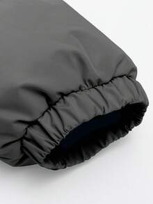 Manfinity EMRG Mantel Musim Dingin Lengan Panjang Pria Warna Polos dengan Kerah Tegak, Mantel Musim Dingin Hangat Warna Polos - Grey - View 4