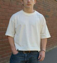 Paquete 4 Camisetas Estilo Boxy Fit Básica sin estampado de algodón, ideal para la calle, combinar estilos o regalar - Negro,Blanco, Moca y Gris Carbón - Ver 8