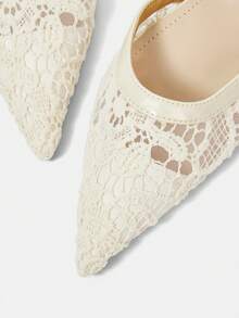 CUCCOO HITCHD Mules à talon haut élégantes avec décoration de faux perles et bout pointu pour femmes - Blanc - Voir 10