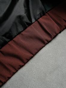 Manfinity Roghcode Men's Stand Collar Contrast Color Zip-Up Jacket Race Car Jacket Wind Breaker Windbreaker Y2k Jacket Cropped Jacket - Burgundy - View 8