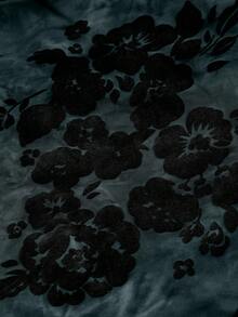 SHEIN Clasi 大码女式印花褶皱修身时尚吊带背心 - 黑色 - 查看 5