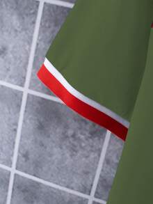 Manfinity Homme Camiseta de manga corta de cuello redondo para uso casual diario de hombre, verano - Verde militar - Ver 5