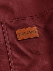 HIMLAND 男士休闲编织PU皮领夹克，适合日常穿着