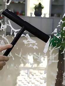 1. 实用玻璃窗刮刀、镜面刮刀、肥皂清洁刮刀、瓷砖清洁工具，适用于浴室和厨房 - 黑色 - 查看 8