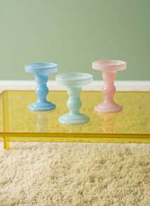 Joivida 1个玻璃烛台，透明水晶烛台，适用于蜡烛，优雅烛台，玻璃烛台，适合餐桌中心装饰，婚礼派对，圣诞节，感恩节，抛光工艺，圣诞节，情人节 - 彩色 - 查看 8