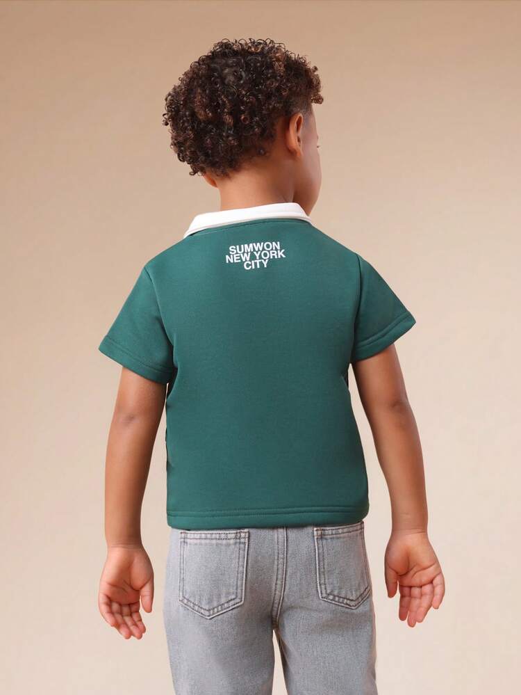 Colorblock Polo With White Collar