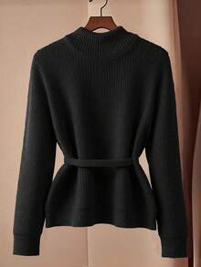 GlowEve CURVE Cardigan lavorato a maglia di taglia grande per donna, in inverno, semplice e alla moda, con bottoni, di colore unito - nero - Visualizzare 2