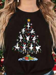 Playera Negra Árbol de Bailarinas 🎄🩰 - Negro - Ver 8