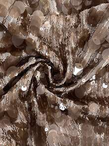 Aloruh 女士性感时尚荷叶边亮片吊带背心 - 棕色 - 查看 7