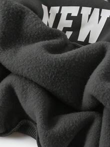 SHEIN Set de 2 piezas de sudadera y pantalón de chándal con estampado de letras de manga larga y cuello redondo para adolescentes - Gris - Ver 4