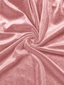 Cravure 大码女式网纱天鹅绒优雅泡泡袖连衣裙，收腰设计，适合派对穿着 - 粉色 - 查看 9