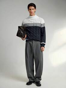 RONVEXI Men's Casual Warm Long Sleeve Turtleneck Pullover Sweater - Multicolor - View 8