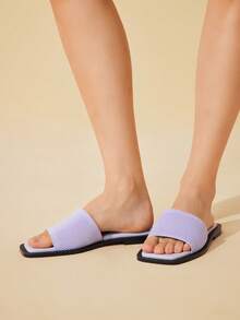 CUCCOO BASICS Sandalias planas de mujer con cierre deslizante casual - Púrpura malva - Ver 3
