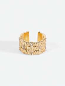 Opalesca 1 chiếc nhẫn hở bản rộng sang trọng bằng kim loại đồng dành cho nữ, kiểu dáng cao cấp, phù hợp cho nữ đeo hàng ngày, phối đồ, phong cách cổ điển, phụ kiện cưới, trang sức phương Tây, phong cách thần tiên/cổ tích, đính ngọc trai, thích hợp cho mùa thu đông. - Nhiều màu - Xem 2