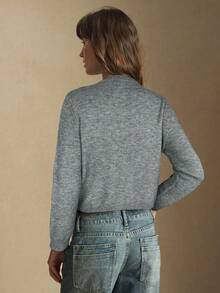 Maija Damski kardigan z metalowymi guzikami z przodu, dzianinowy sweter na miejskie dojazdy, biznesowy casual, strój do biura, elegancki strój, przyjęcie bożonarodzeniowe i noworoczne, podstawowa odzież wierzchnia