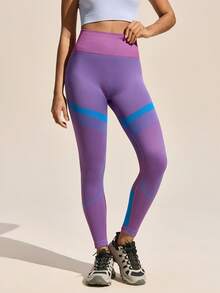 Exploreva Quần legging tập yoga cạp cao liền mạch kiểm soát bụng cho nữ; Quần bó thể thao đa năng co giãn cao thông thường; Thích hợp cho yoga, hoạt động ngoài trời, thể dục, đạp xe, chạy bộ, tập luyện; - Màu tím - Xem 4
