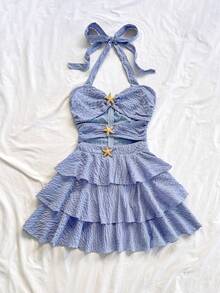 Soleia 女式蓝色海星装饰度假风格迷你连衣裙 - 淡紫色 - 查看 4