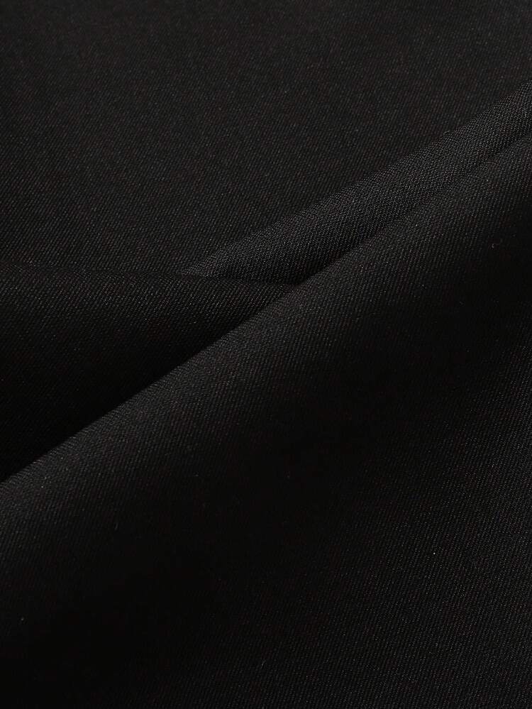 Tween Girls' Black Waistband Rhinestone Decor Casual Flare Pants