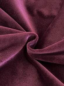 两件套新生女宝宝抓绒连体衣，蕾丝边饰，长袖连脚连体衣，含发带，优雅公主风，秋冬款 - 紫色 - 查看 3