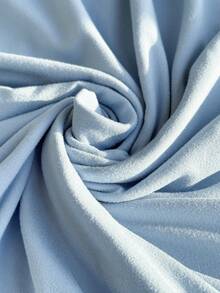 Comfortcana Plus Size Women Letter Embroidery Round Neck Drop Shoulder Short Sleeve Casual Loose T-Shirt - Blue - View 7