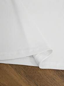 SHEIN Women's Slogan Print Crew Neck Long Sleeve Casual Versatile T-Shirt - White - View 4