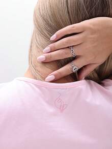 BABYPHAT 水钻图案背心 无袖休闲夏季时尚 T 恤 俱乐部派对装 - 粉色 - 查看 3