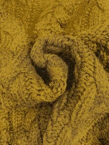 SHEIN Unity Women's Autumn/Winter Long Sleeve Cable Knit Tie Front Cardigan - Yellow - View 4