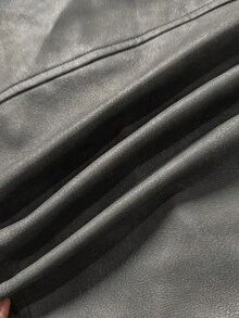 Easelle 复古游牧风圆领侧开衩拉链金属铆钉短款灰色女式夹克，女士西部风格服装，西部女装，女士西部服饰。 - 灰色 - 查看 8