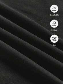 SHEIN Áo thun tay ngắn cổ tròn cho bé trai, kiểu dáng thường ngày, thời trang cổ điển, năm 2026, phù hợp cho cả gia đình, thích hợp cho mùa thu/đông, thích hợp mặc ở nhà, thích hợp dự tiệc. - màu đen - Xem 6