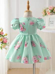 Glamorique Kids 少女连衣裙，婚纱，优雅，玫瑰，生日礼服 - 綠色 - 查看 1