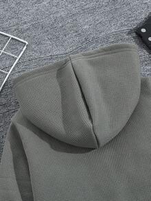 SHEIN Jaket Anak Laki-Laki, Lapisan Termal yang Nyaman, Gaya Kasual Modis, Cocok untuk Bermain di Luar Ruangan - Grey - View 6