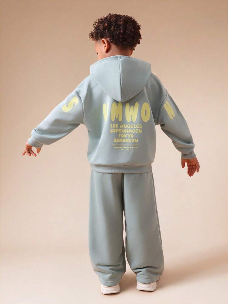 Hoodie And Wide Leg Joggers Set