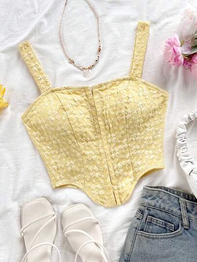 Soleia Top corto con botones delanteros, bajo asimétrico y estampado tejido de colores, adecuado para usar por capas o como prenda exterior, otoño