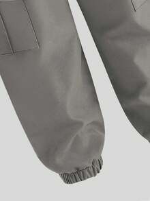 2pcs/Set Young Boy Printed Top & Drawstring Cargo Shorts Set, Fashionable Casual - Multicolor - View 3