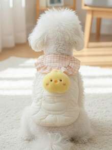 PETSIN 1 Pet, Winter Beige Cute Little Chicken, Cat, Dog Clothes, Autumn And Winter Warm Vest, Small Dog, Teddy Bear, Pet Dog, Cat, Thick Design - Off-white - View 2