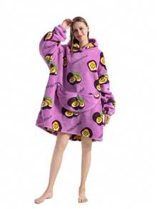 1 Stück dicke Flanell Kapuzen TV Decke, ultra weiche umkehrbare Sherpa Woll Tragbare Decke, Oversized langärmelige Wolldecken Jumpsuit, Flanell Pyjama, TV Decke, Decke, TV Decke, Outdoor kältebeständige Kapuzen Heim Kleidung Decke (Paar/Heim Kleidung), warme Winter Paar Taschen Schlafdecke, Neujahrgeschenke