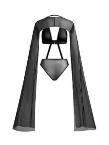 SpicyHot 2pcs Sheer Mesh Sexy Lingerie Set For Women - Black - View 7