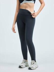 Loungeista 1pc Winter Clothes Women Sport Leggings High Waist Thick Wool Pants Warm Velvet Thick Thermal Pants Fleece Legging Winter Clothes Women - Grey - View 1